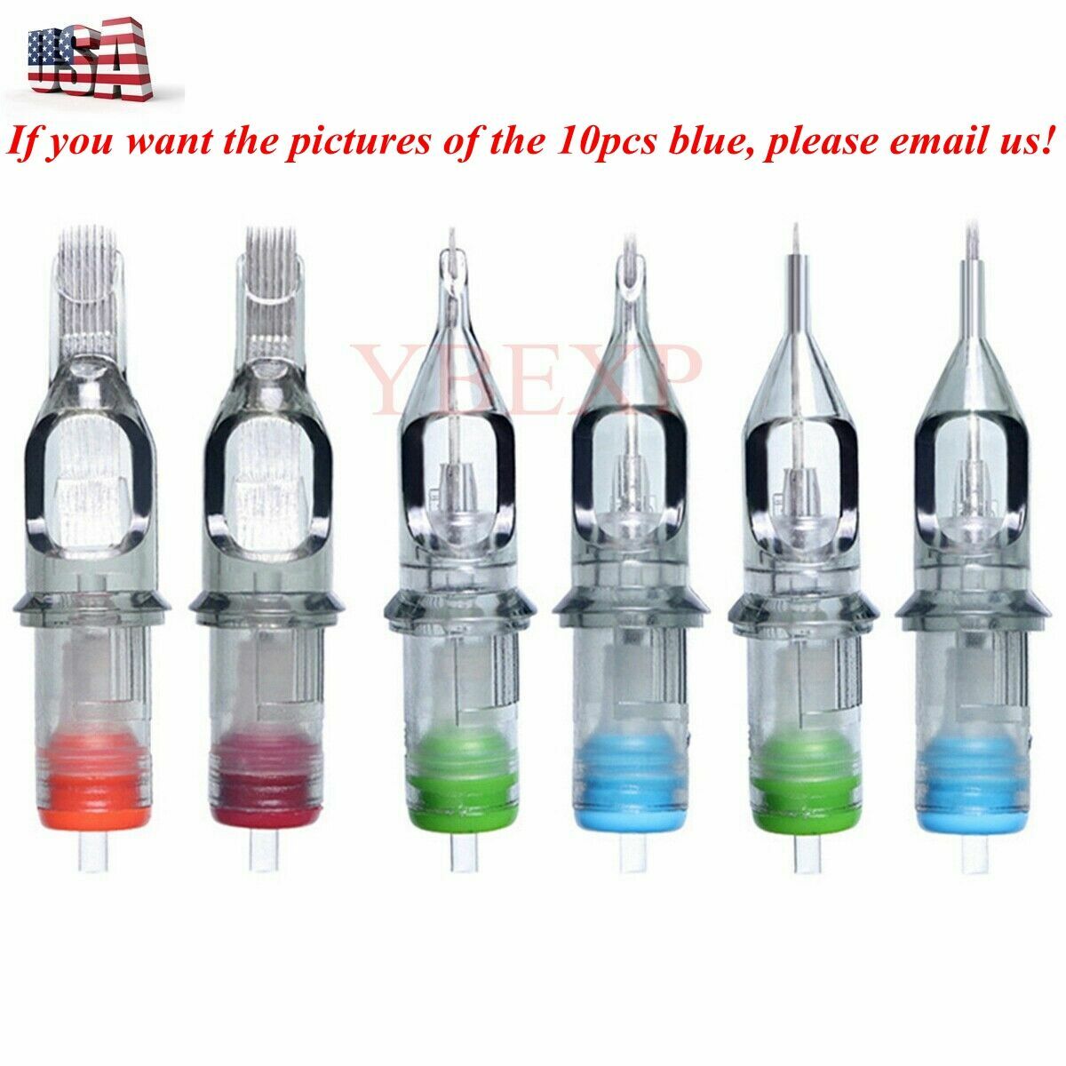 10/20pcs Disposable Tattoo Needle Cartridges Sterilized Round Liner Shaders US