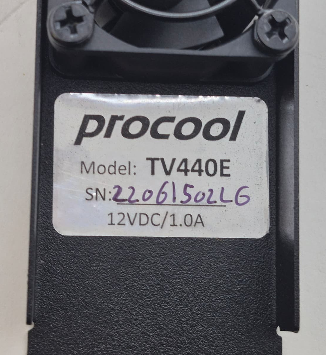 PROCOOL TV440E 1U Rack Mount Exhaust Fan W/ Power adapter