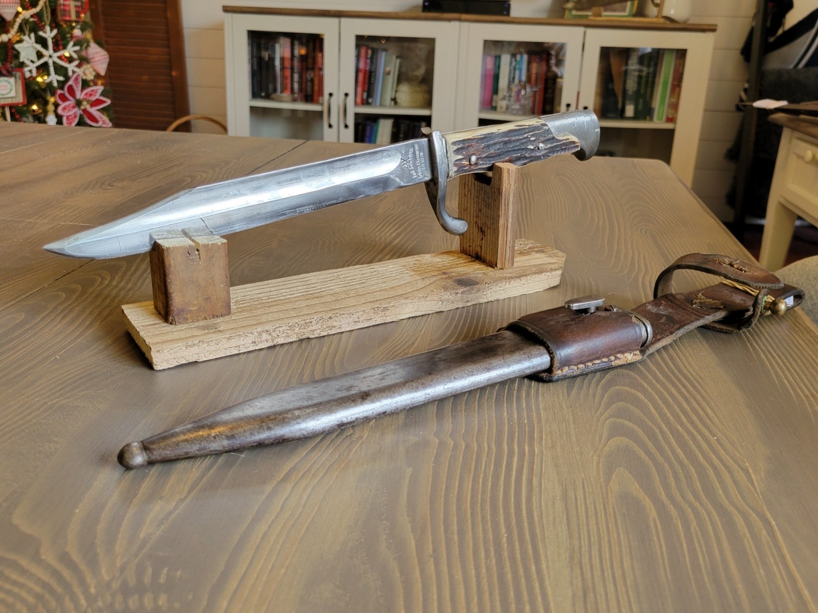 Modified WWI German Stag Handle Mauser Bayonet