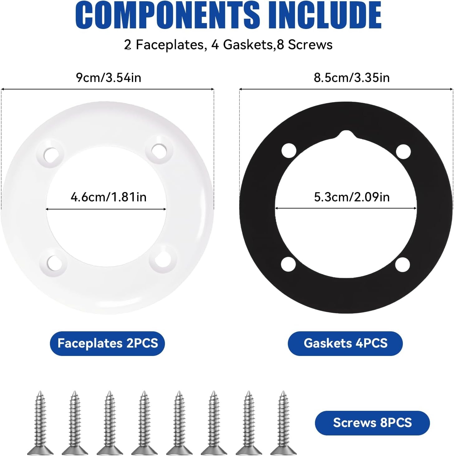 2 PCS SPX1408B Vinyl Swimming Pool Return Faceplates and SPX1408C Gasket...