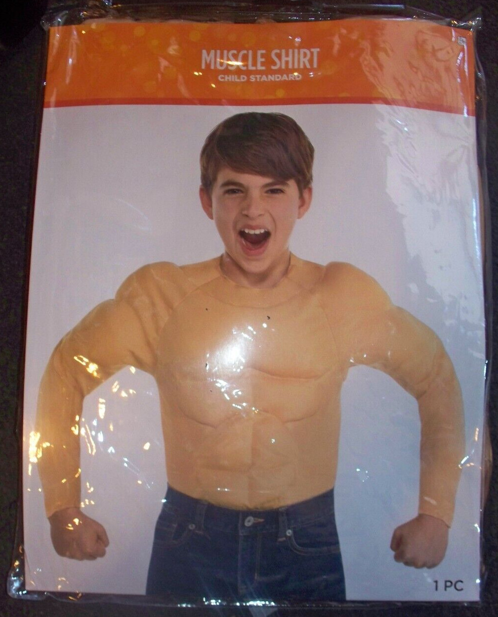 NEW Child Muscle Shirt Costume Kids Up to Size 10 Ripped Chest Abs