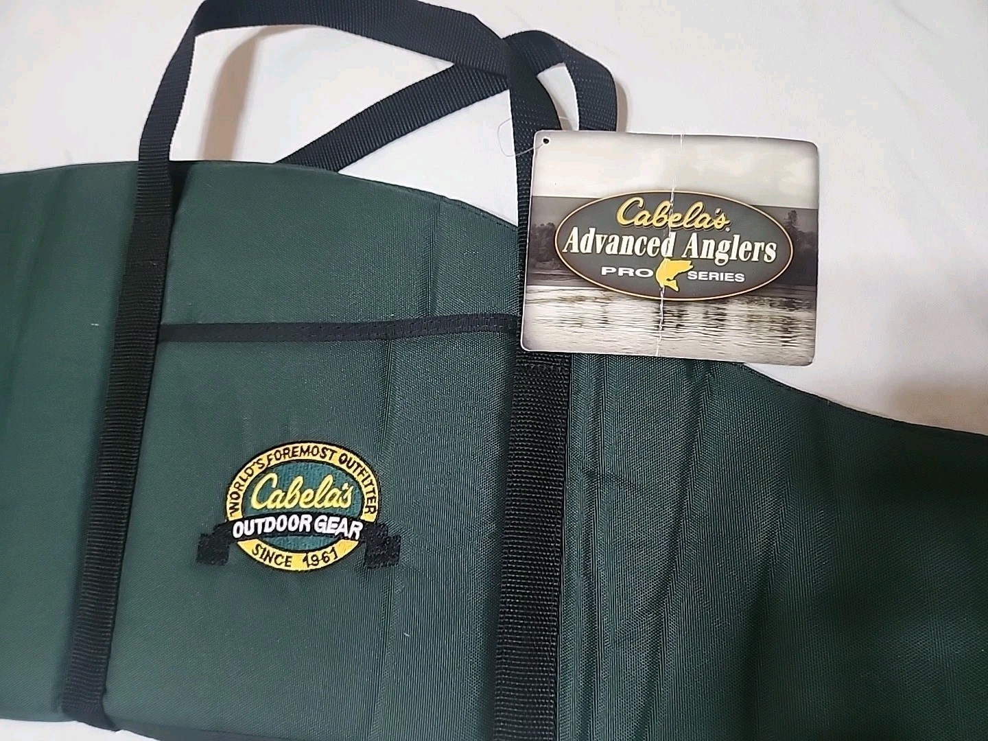 Cabela's Soft 85" x 11.5" Green Canvas Fishing Rod Case holds multiple rods