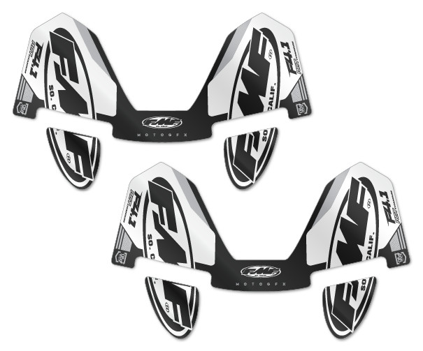 FMF Exhaust Factory 4.1 Decals (White Black) 2 PACK