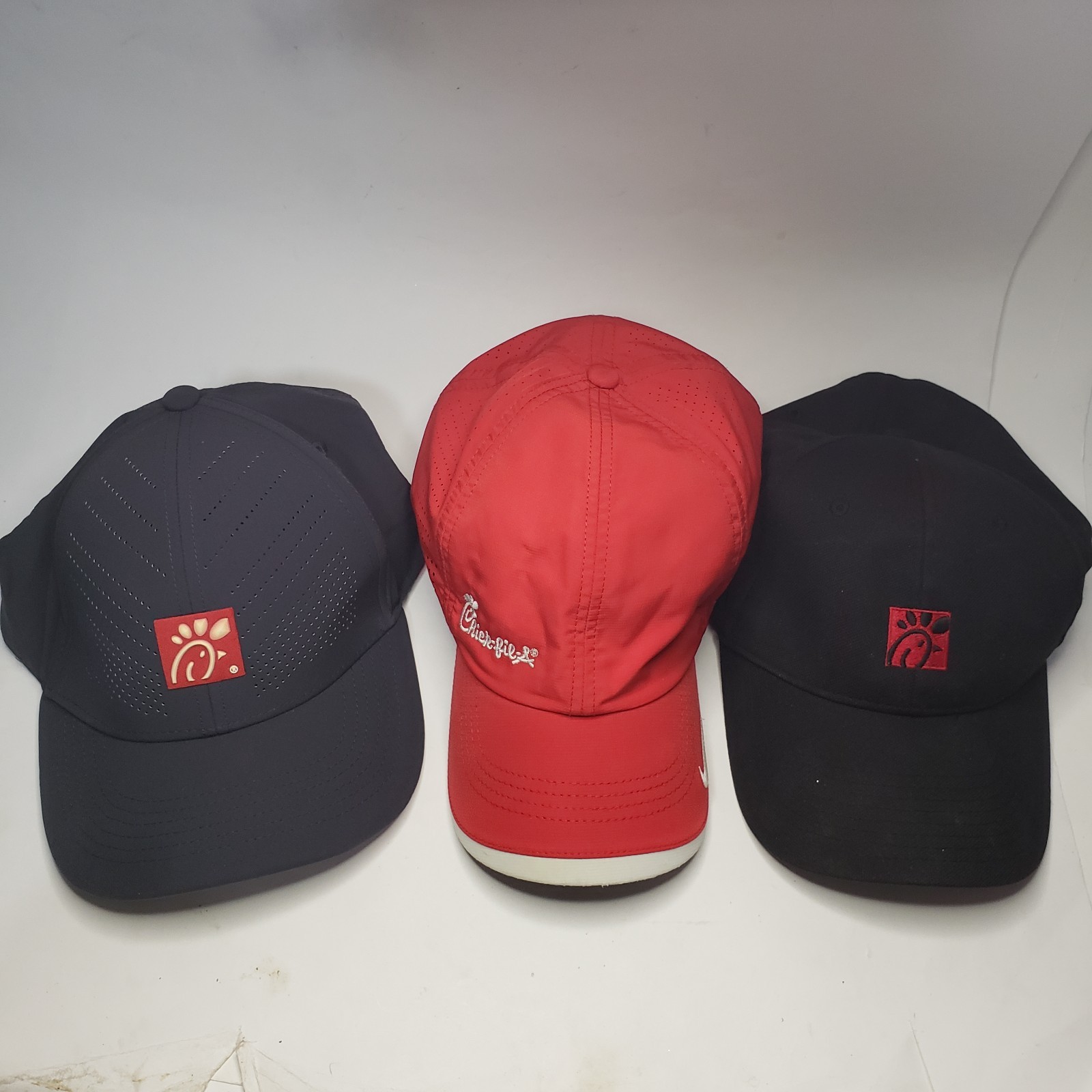 Chick-fil-A Oobe Baseball Hat Cap LOT Adjustable Employee Uniform Black Gray