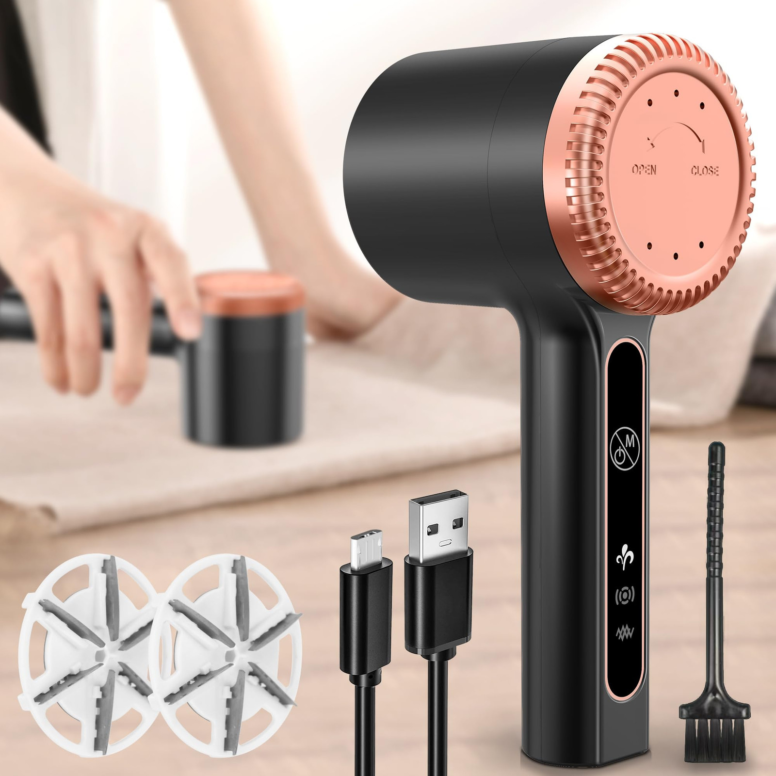 1200mAh Electric Lint Remover Portable Rechargeable Fabric Shaver for Clothes