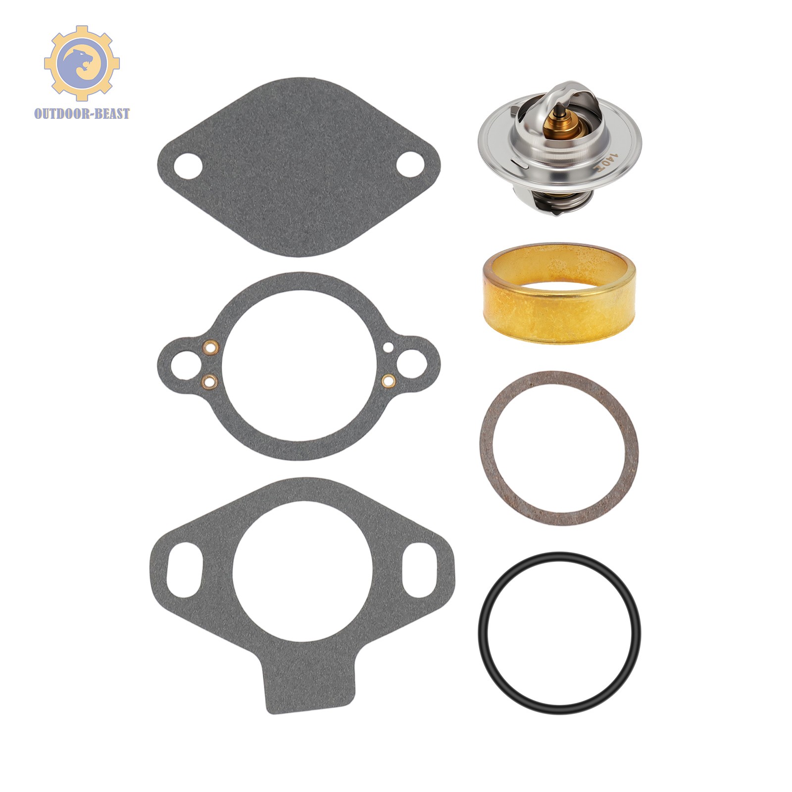 For 140 MerCruiser Thermostat Kit w/ Housing Sleeve gaskets 4.3 5.0 5.7 7.4 8.2
