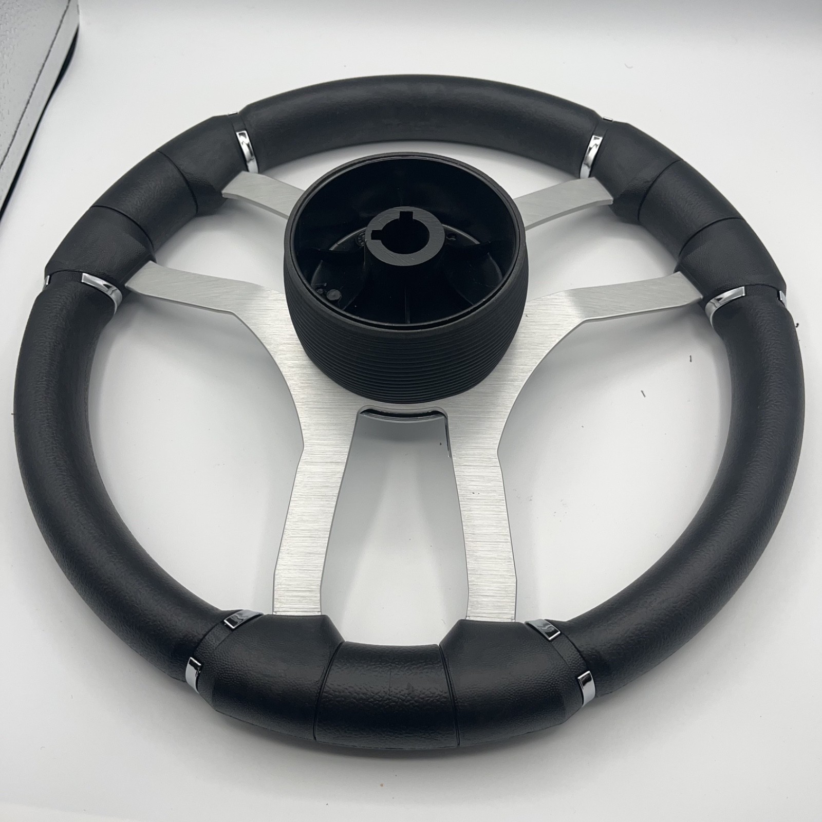 Malera Boat Steering Wheel Brushed Alum Spoke | Gussi Italia Center Cap