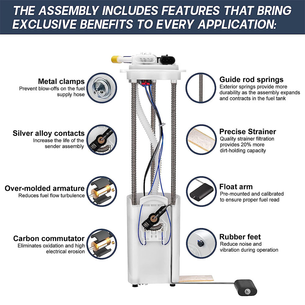 Fuel Pump For 99-04 Chevy Silverado GMC Sierra Pickup 4.3L 4.8L 5.3L 6.0L E3500M
