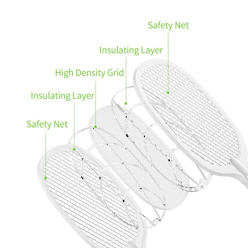 2-in-1 Electronic Mosquito Fly Bug Swatter Insect Killer Zapper Light Trap Lamp