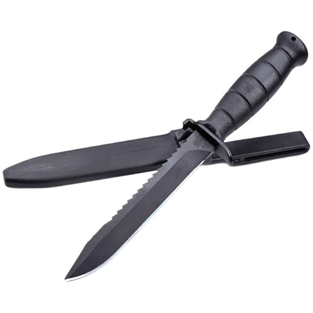GLOCK Field Fixed Blade Survival Knife w/ Saw & Sheath, Black - KB17281