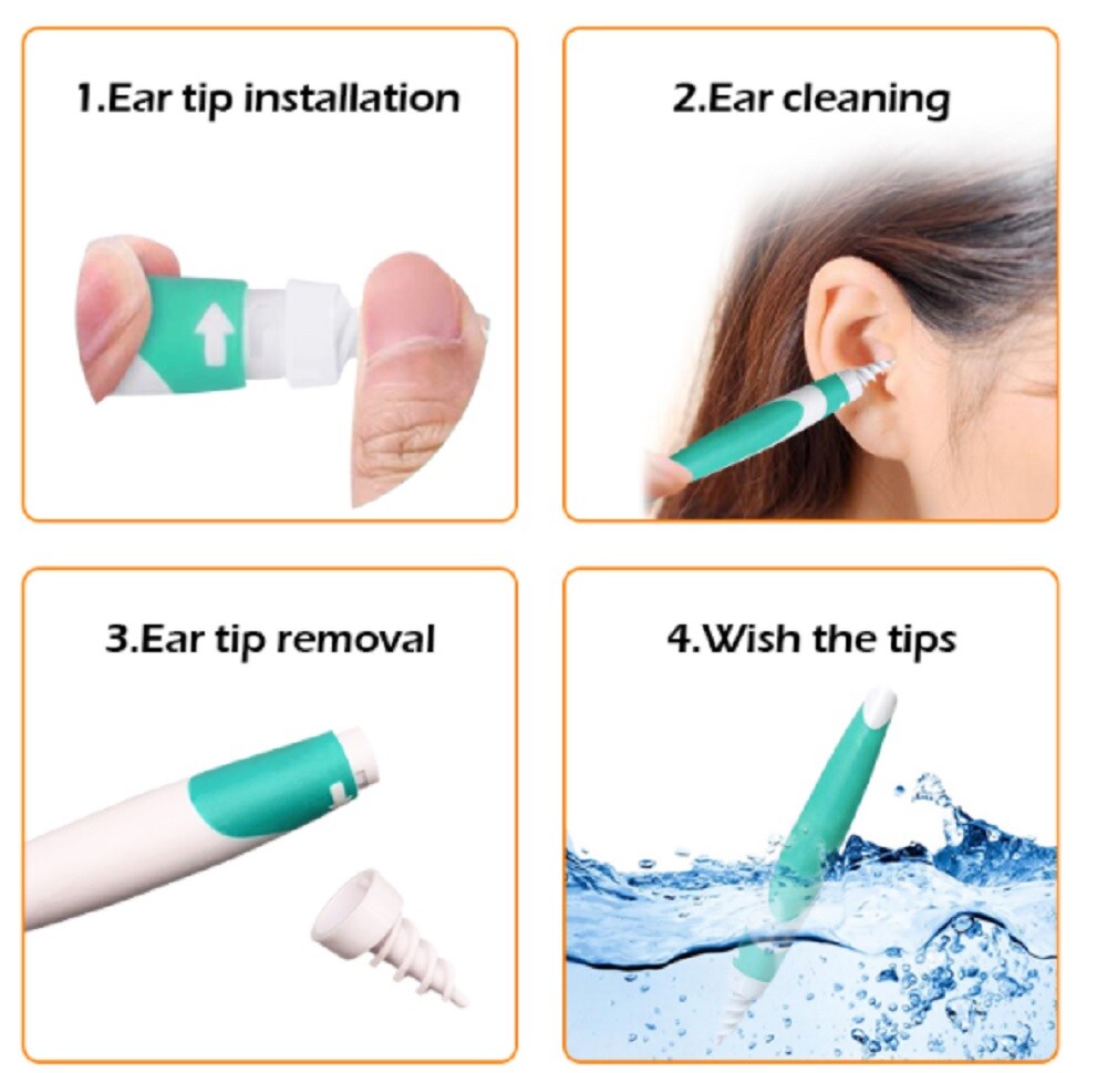 Ear Wax Removal Tool Cleaning Ear Wax Cleaner Q-Grips Ear Wax Remover 16 Tips US