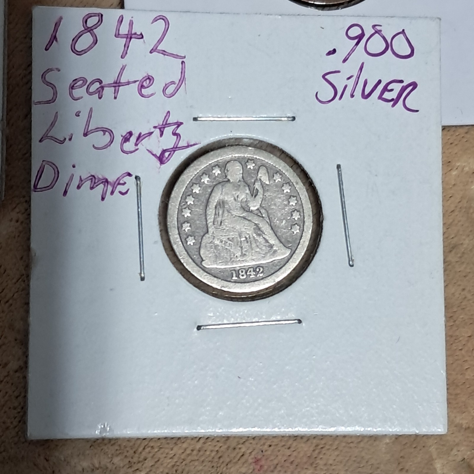 Estate Sale Junk Drawer Coin Collection Coin Lot Seated Liberty Quarter & Dime