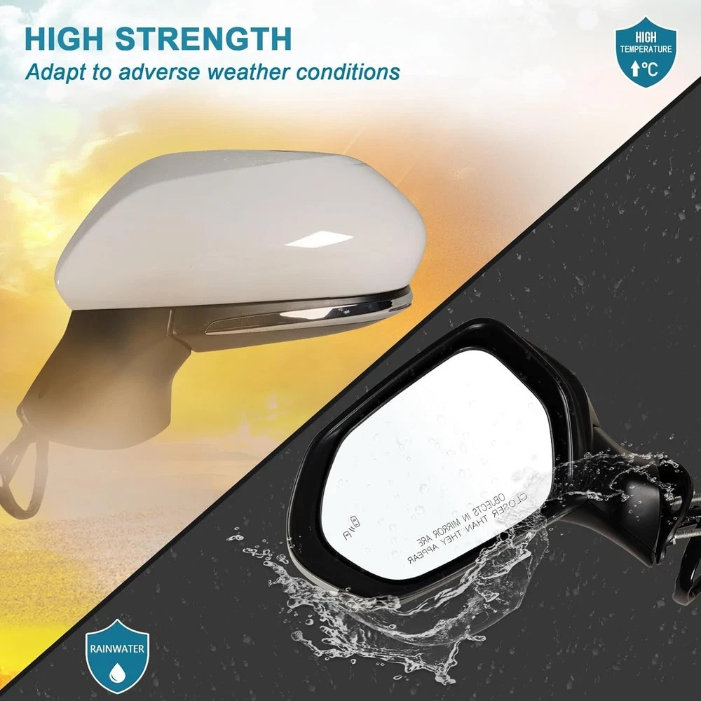 Left Driver Side Mirror Fits 2018-2024 Toyota Camry with Power Glass, Heated, Tu