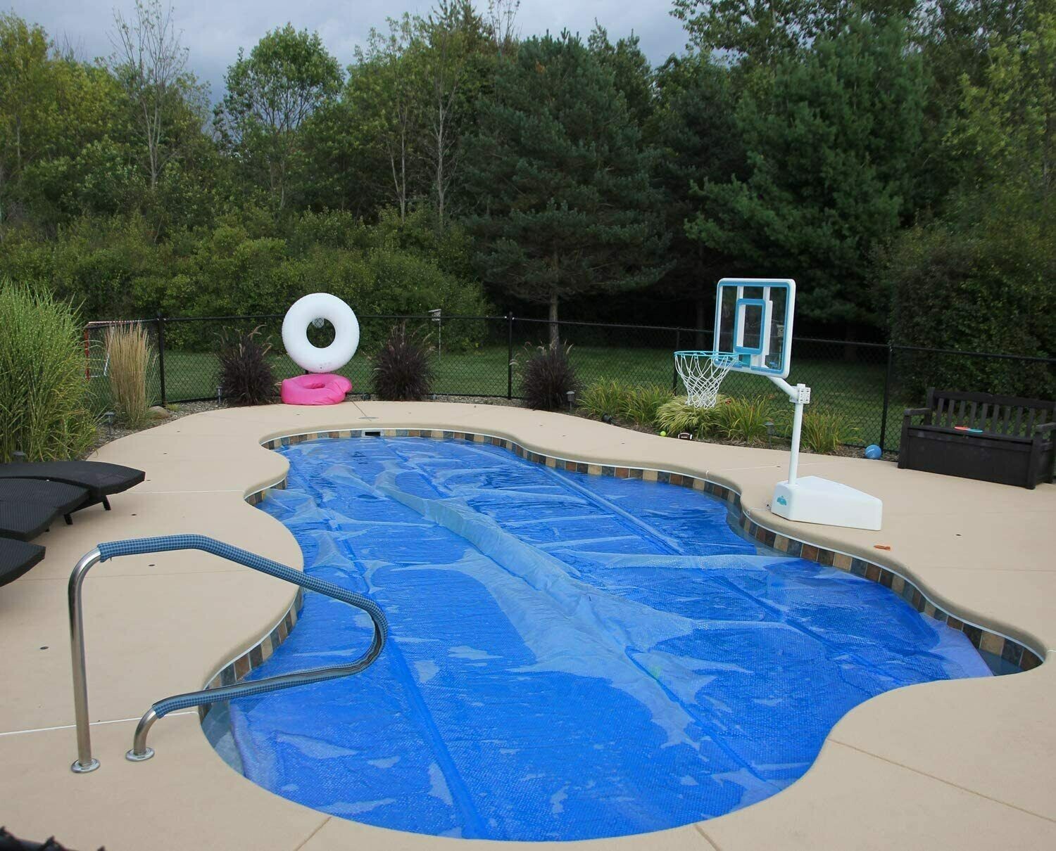 1600 Series Blue Swimming Pool Solar Blanket Cover w/ Grommet Kit - Choose Size