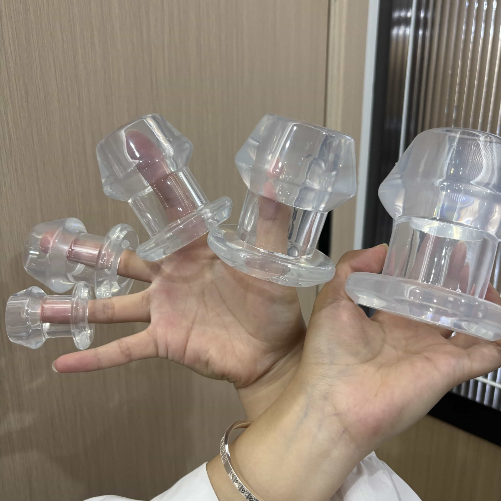 Anal Sex Open Leg Clear Hollow Silicone Butt Plug Comfort Deep Access Tunnel Sex