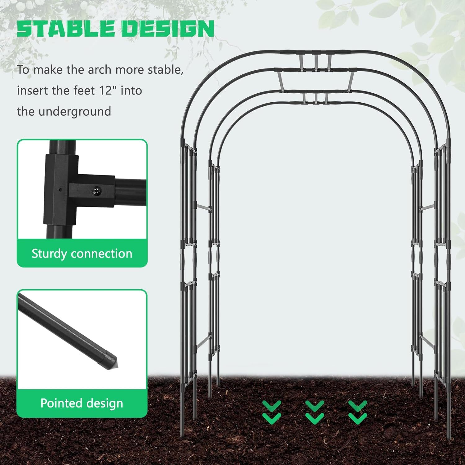 NAIZEA Garden Arch Arbor Trellis Archway Garden Trellis for Lawn, Party Ceremony