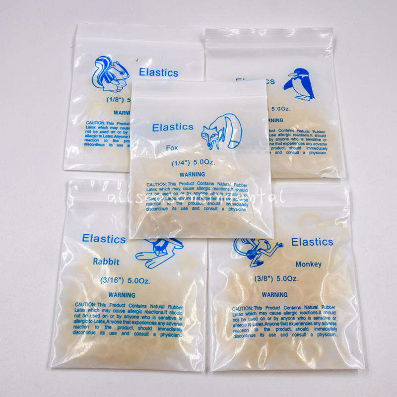 15 Sizes Dental Orthodontic Rubber Bands Elastics Latex Braces 3.5 /5.0 /6.5 oz
