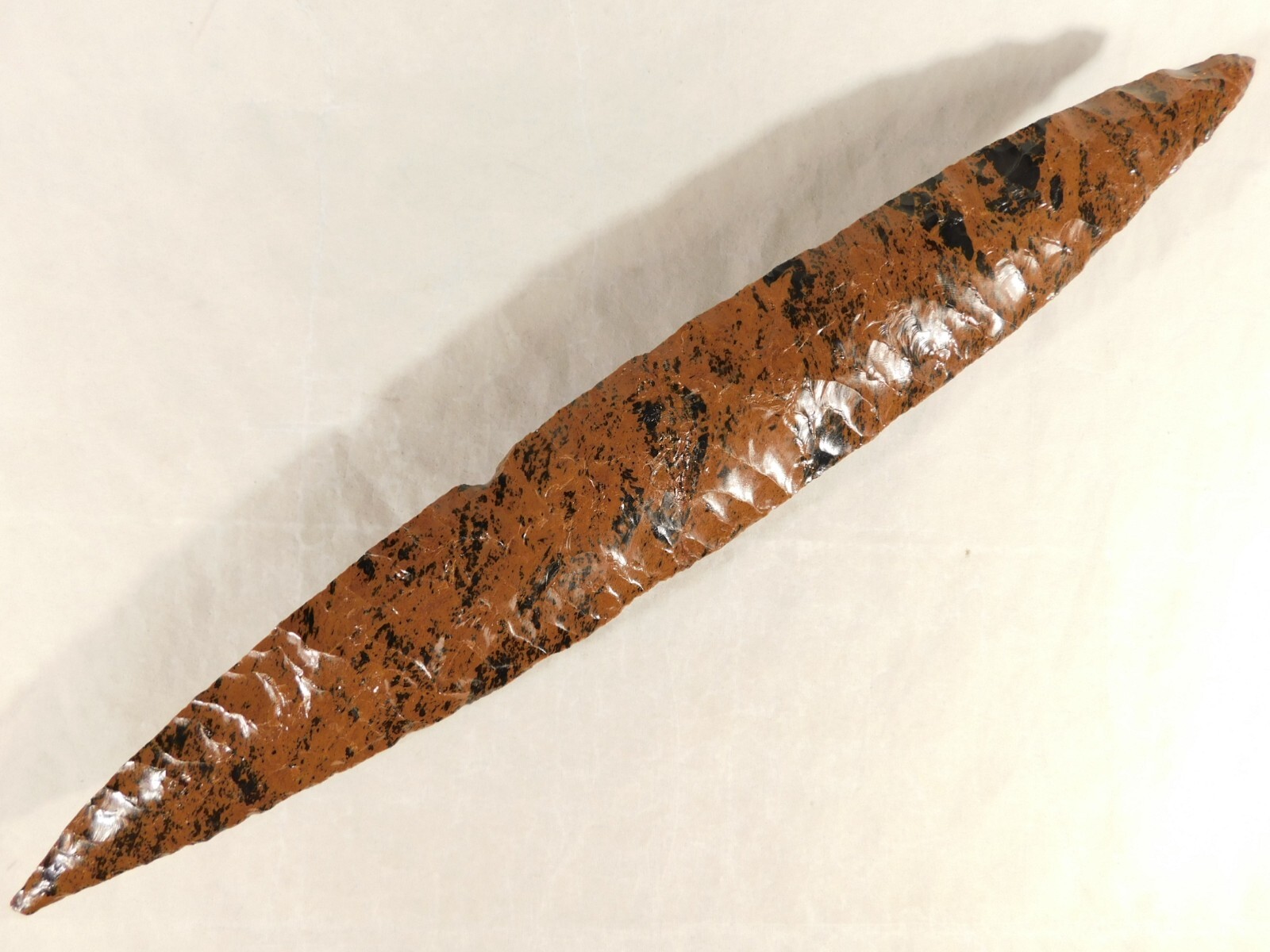 Huge! Ancient COLIMA Mahogany Obsidian Blade Knife or Spear Mexico 212gr