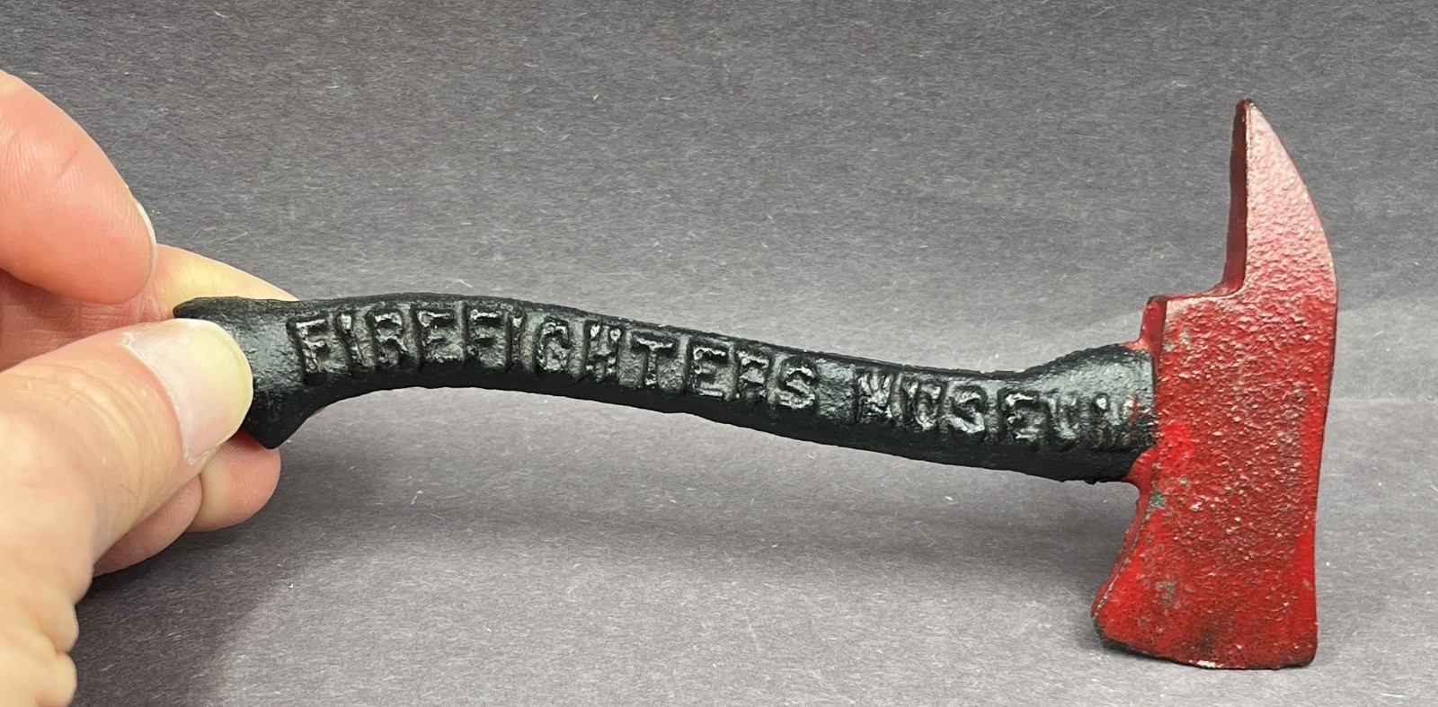 Vintage Firefighters Museum Nova Scotia Cast Iron Souvenir Axe Paperweight