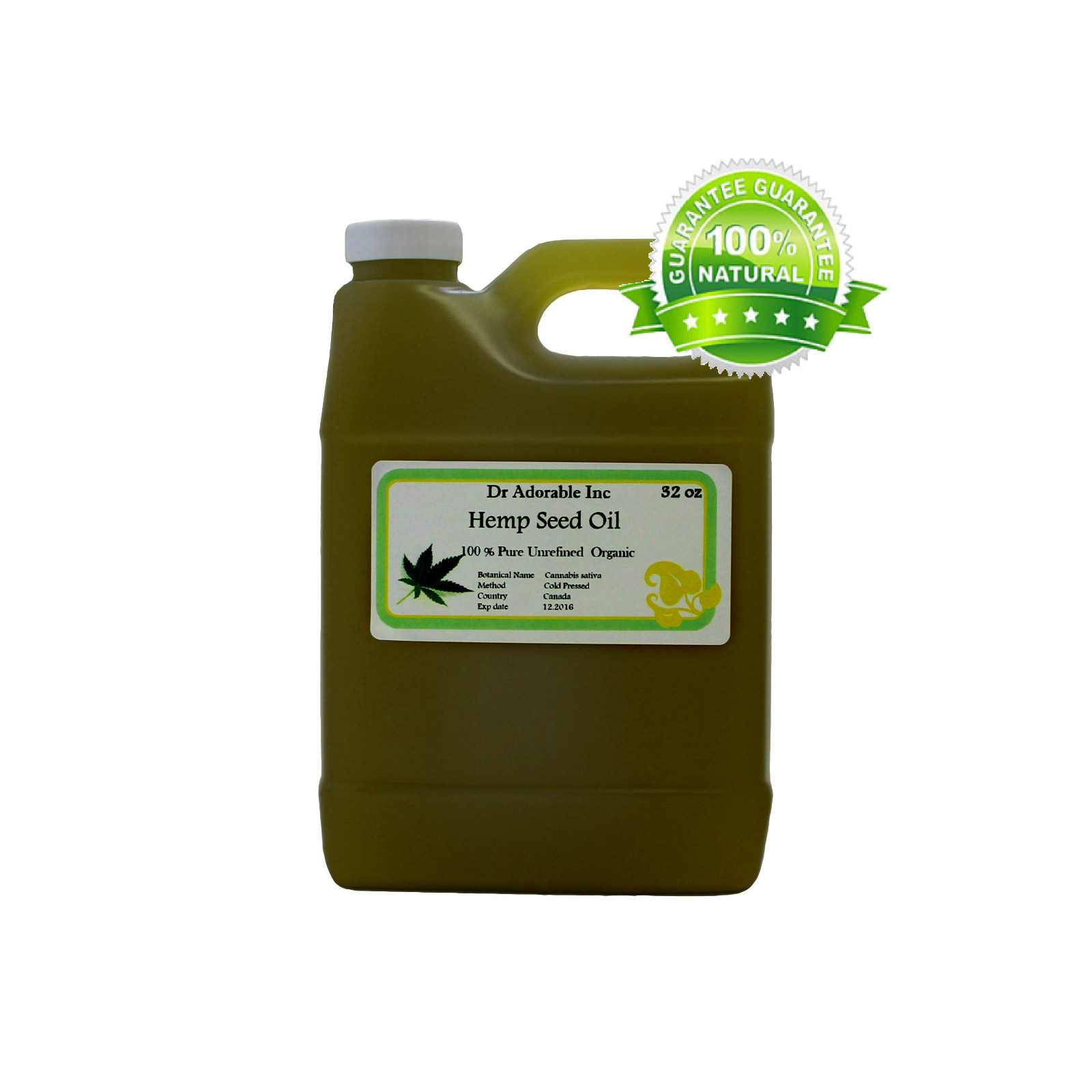 HEMP SEED OIL 100% Pure ORGANIC COLD PRESSED VIRGIN 2 oz- Gallon Free Shipping