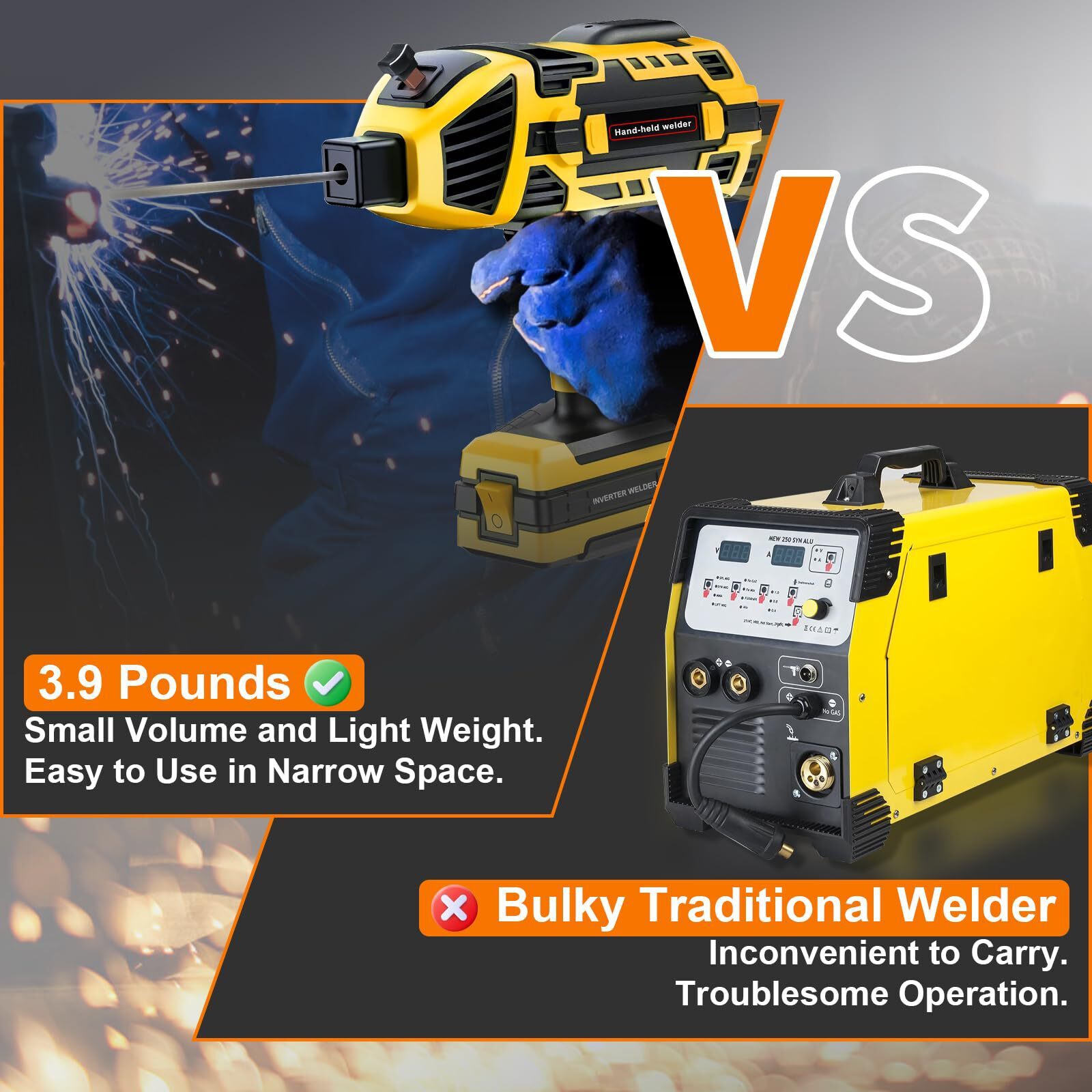 YesRight 120A Portable ARC Welder Gun, 110V Handheld Welding Kit