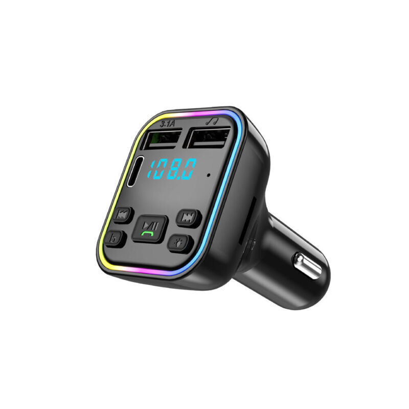 Bluetooth 5.0+ Car BT Wireless FM Transmitter Adapter Hands-Free 2USB PD Charger