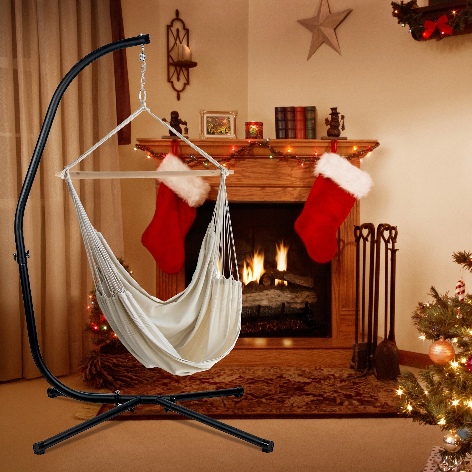 Aoodor Hammock C Stand(Only) Solid Steel Construction For Hanging Swing Chair