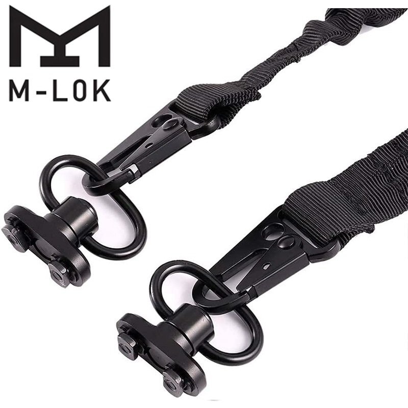 Tactical 2 Point Sling QD Swivel Rifle Adjustable Gun Sling Strap w/ MLOK Swivel
