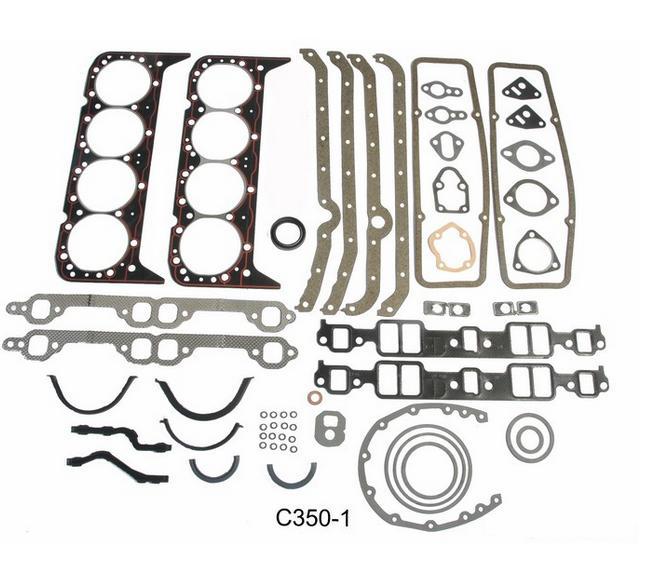 Full Engine Gasket Set for Early 2 Piece Rear Seal Chevrolet SBC 283 327 350 5.7