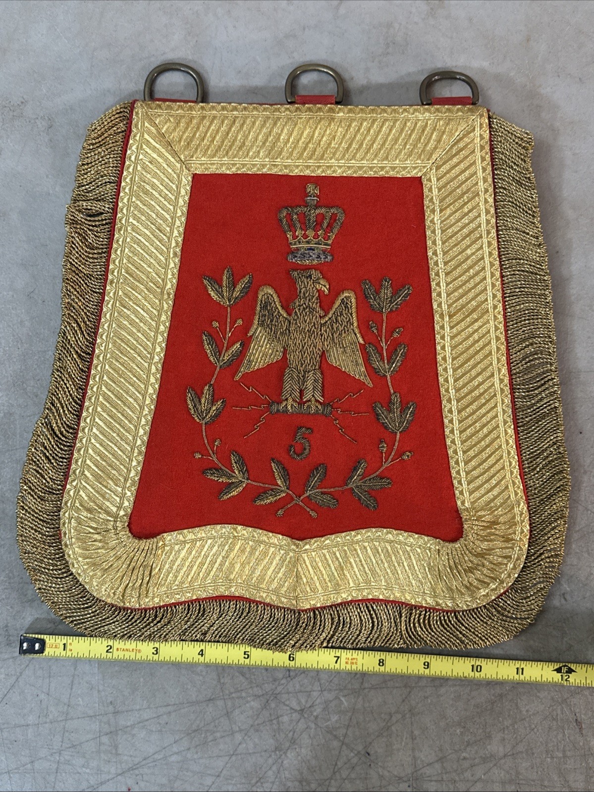French Napoleonic Officer’s Sabretache Dispatch Case 5th Hussar Regiment Mounted