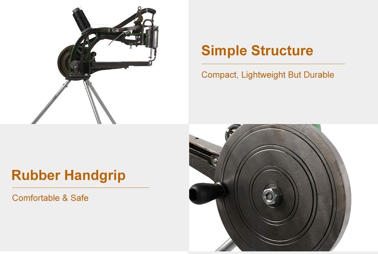 Hand Cobbler Shoe Repair Sewing Machine Dual Leather Cloth Cotton Nylon Thread