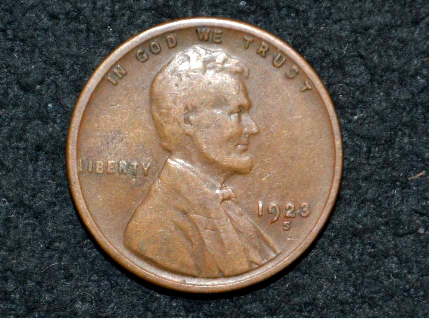 1923 S Lincoln Cent ** NICE BROWN ** FULL WHEAT LINES ** FREE SHIPPING