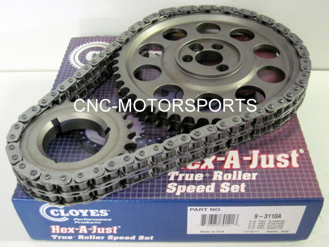 BBC BB Chevy 396 402 454 HEX-A-JUST TRUE ROLLER TIMING CHAIN KIT CLOYES 9-3110A