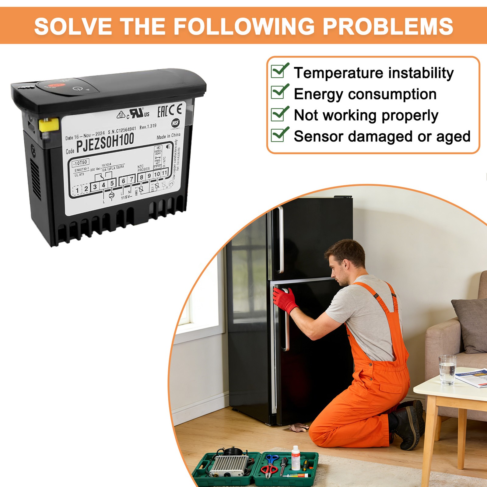 NEW For Carel Digital Temperature Controller PJEZS0H100 For Avantco 17815350