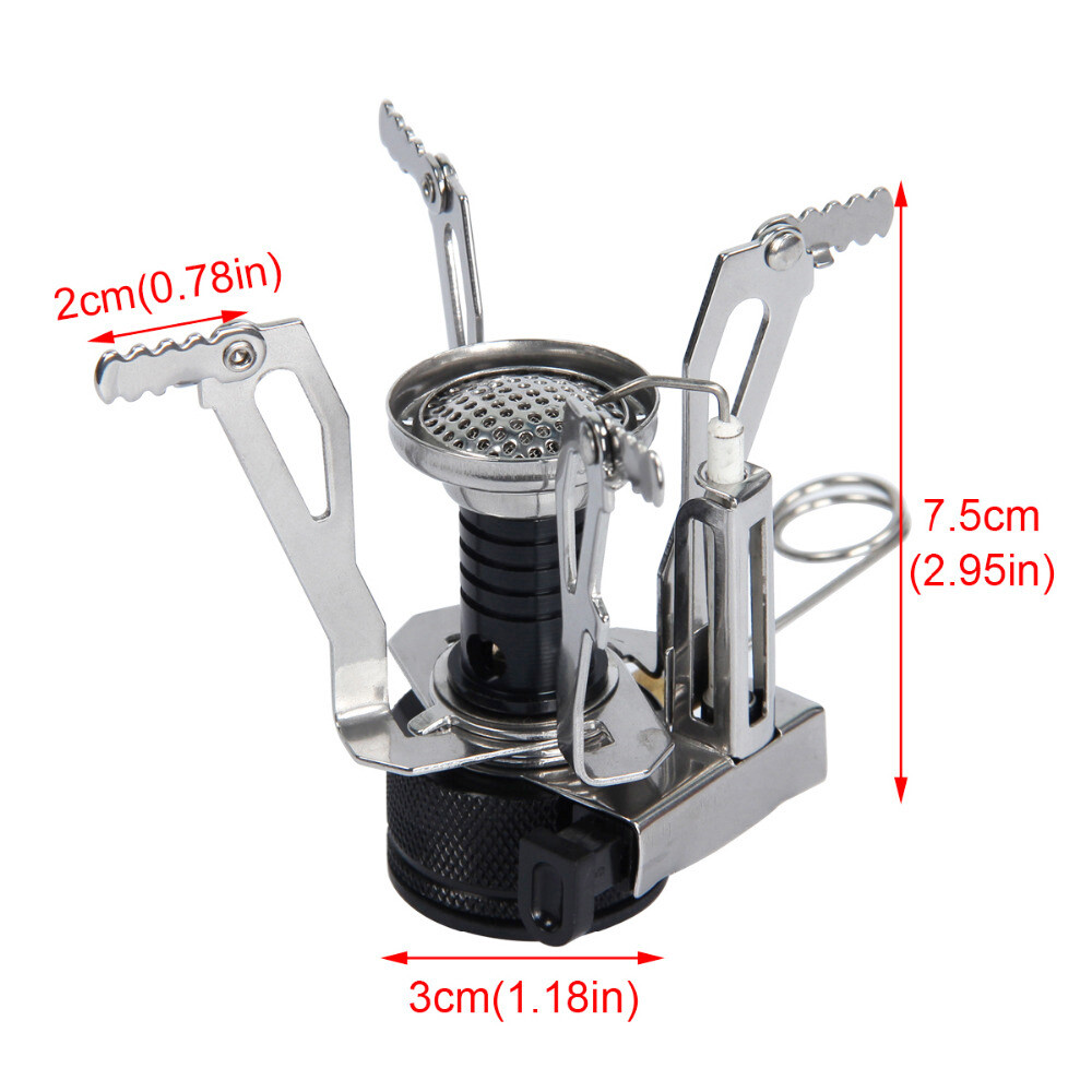 Portable Gas Camping Stove Butane Propane Burner Outdoor Hiking Picnic+Cookware