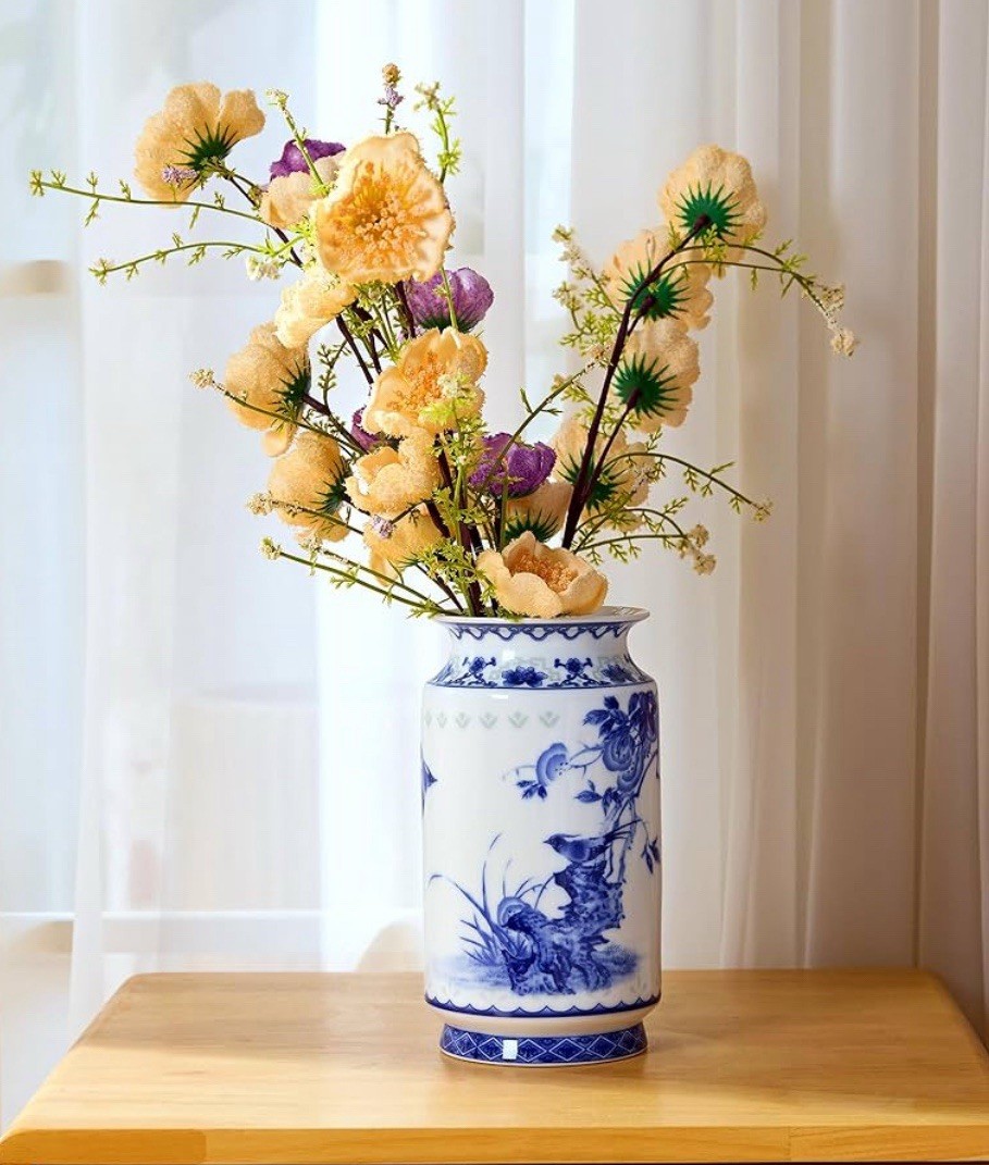 Essenware Blue & White Vintage Chinoiserie Farmhouse Decorative Terracotta