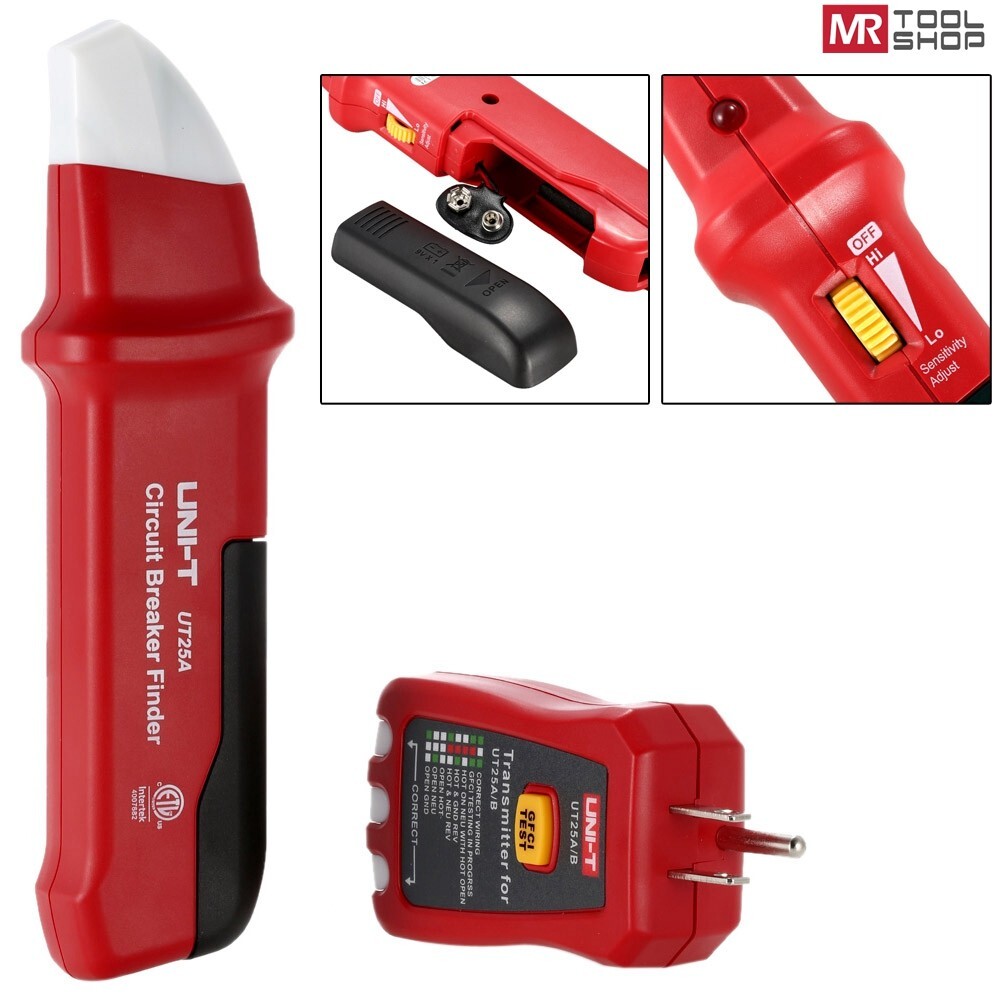 UNI-T UT25A Digital Circuit Breaker Finder with GFCI Outlet Socket Tester LED