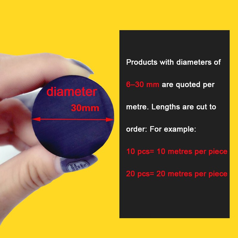 Solid Nitrile Rubber Cord Abrasion-resistant Oil-resistant seal Dia 2-30 mm