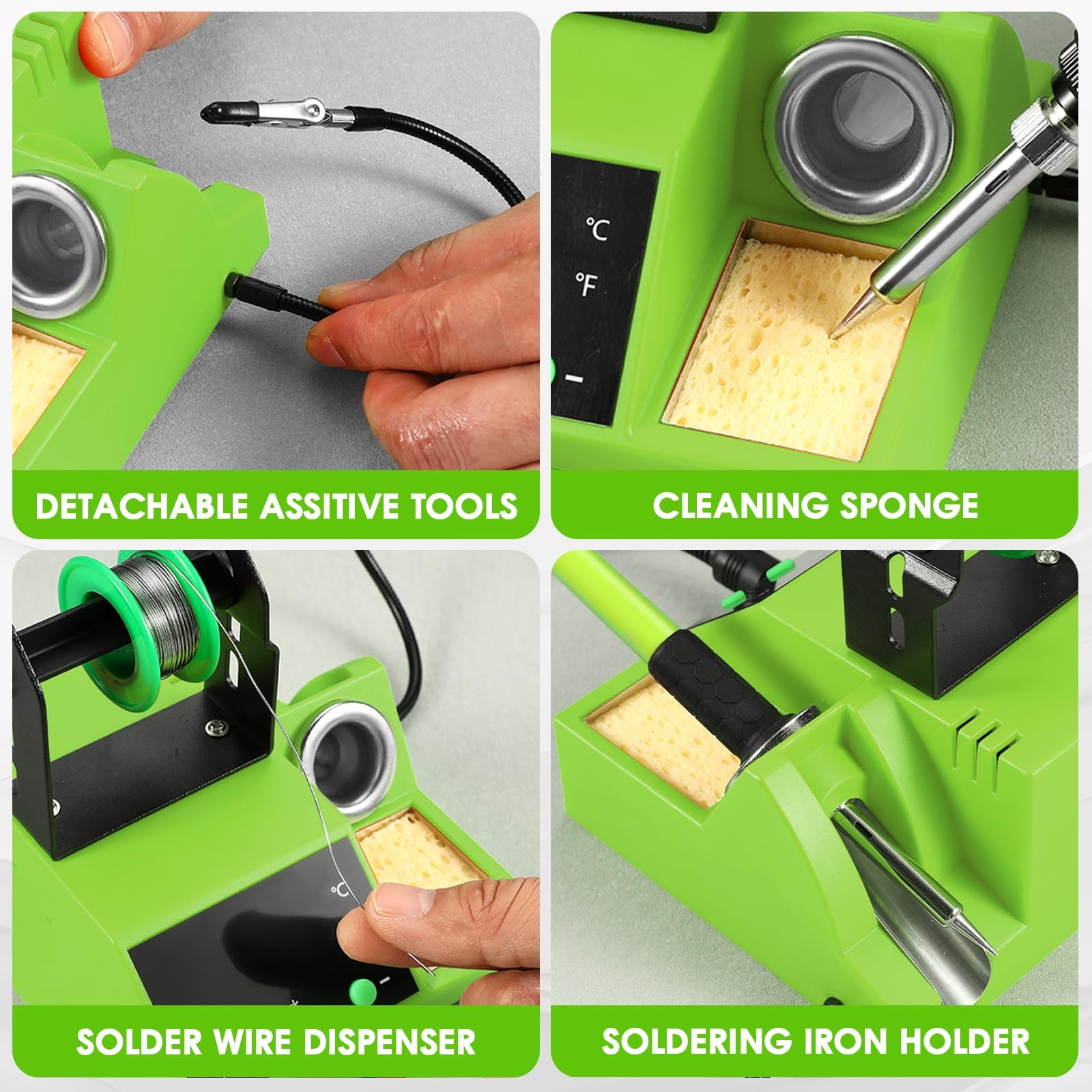 Soldering Station, 100W Digital Display Soldering Iron Station Kit with 2 Hel...