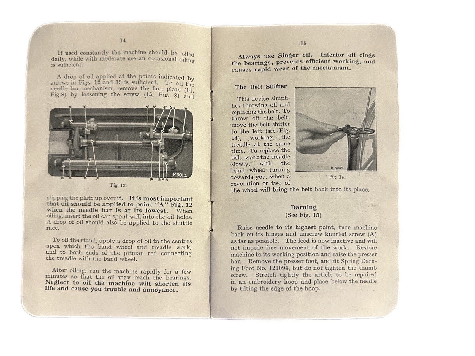 Vintage Singer Sewing Machine No. 15K88 Central Bobbin Reverse Feed Owners