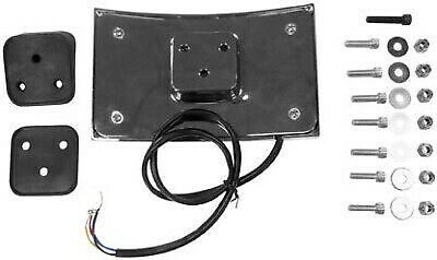 Bagger Werx - 207013 - Paughco Curved LED License Plate Frame Chrome Brake Turn