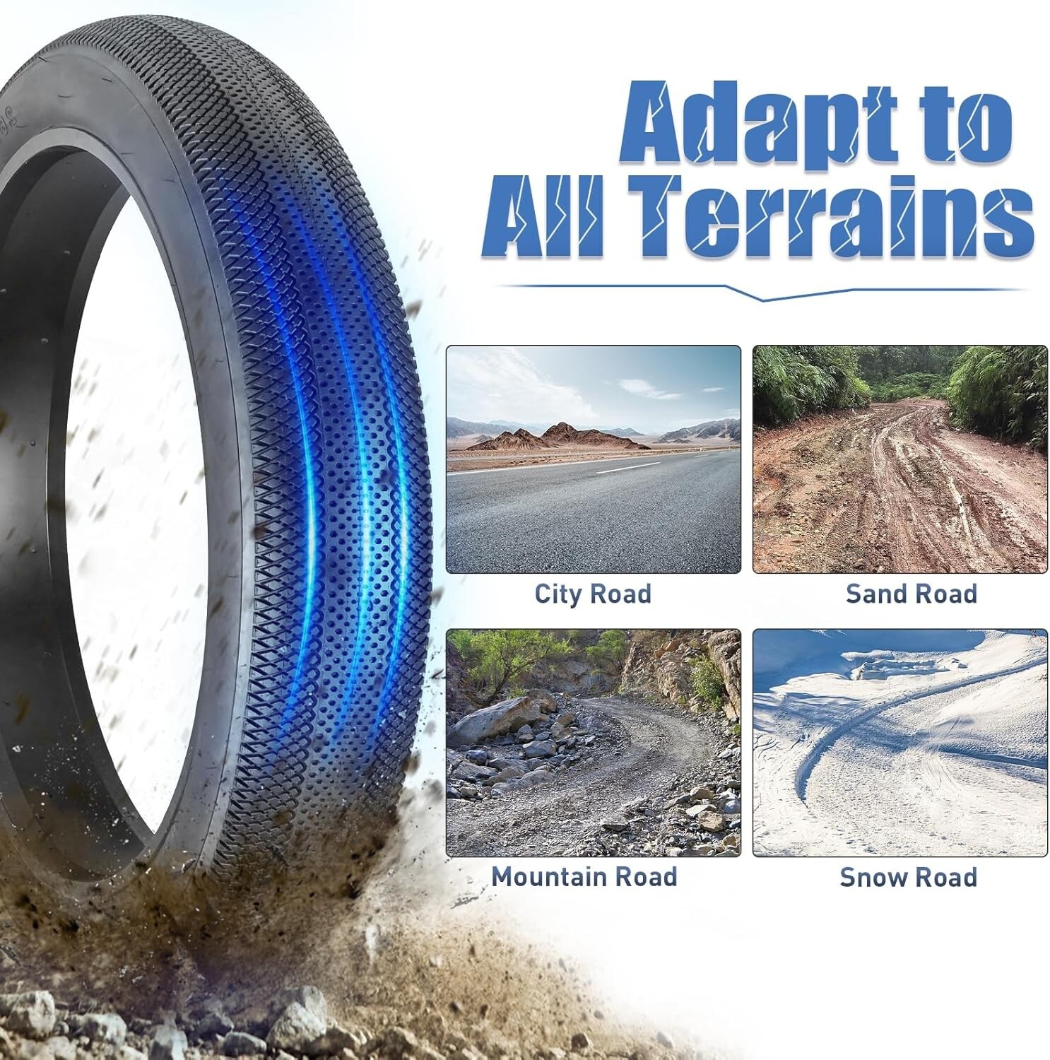 2 Pack 26x4.0 Bike Tire Bike Tire - Fat Tire for Ebike Heavy Duty 26x4.0,Black