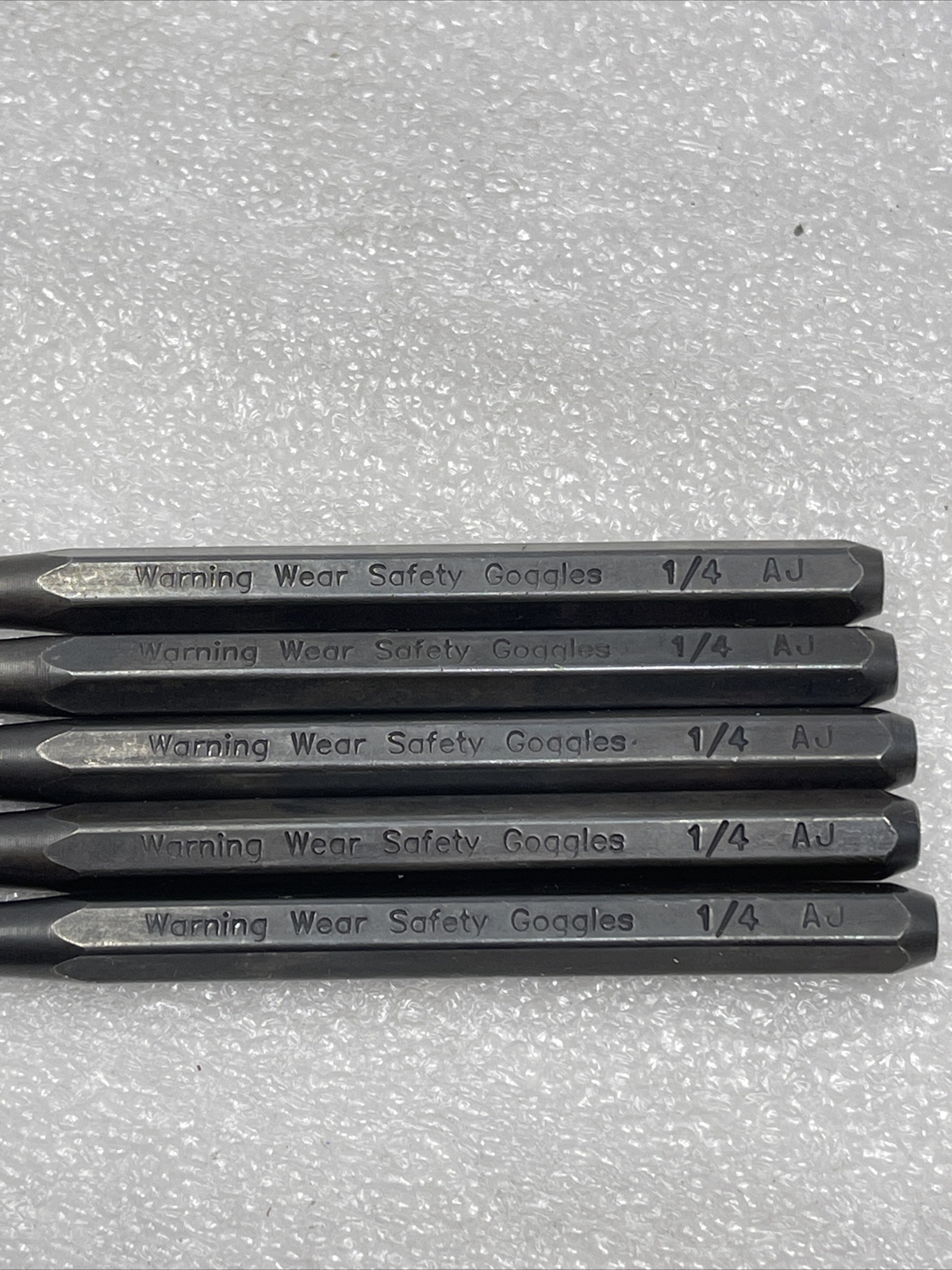 Lot of (5) SK Hand Tools 1/4” Center Punches, 3 3/4” Long, 6908, USA Made, New