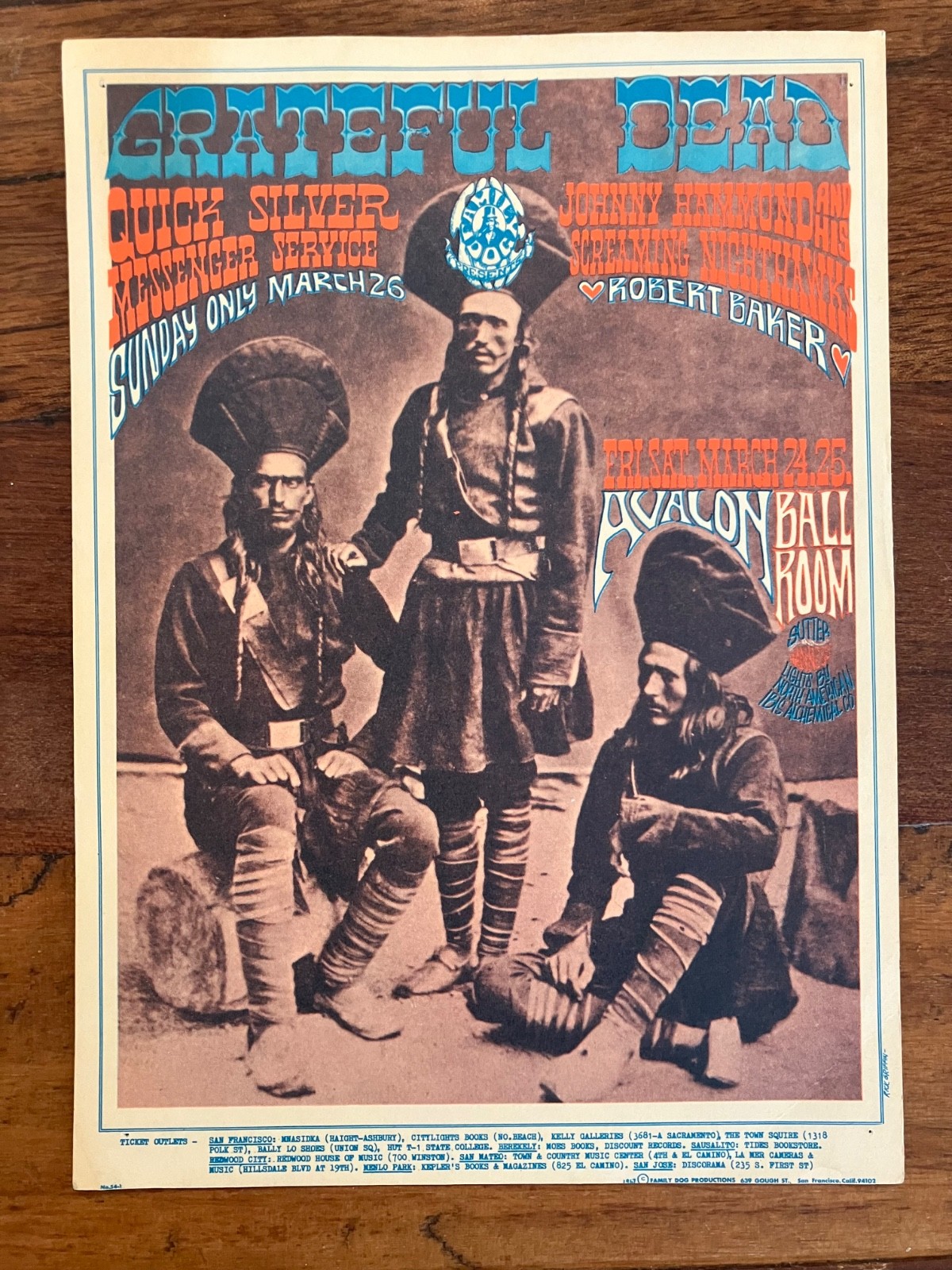Avalon Handbill Postcard  GRATEFUL DEAD Quicksilver Mar 1967 Art: Rick Griffin