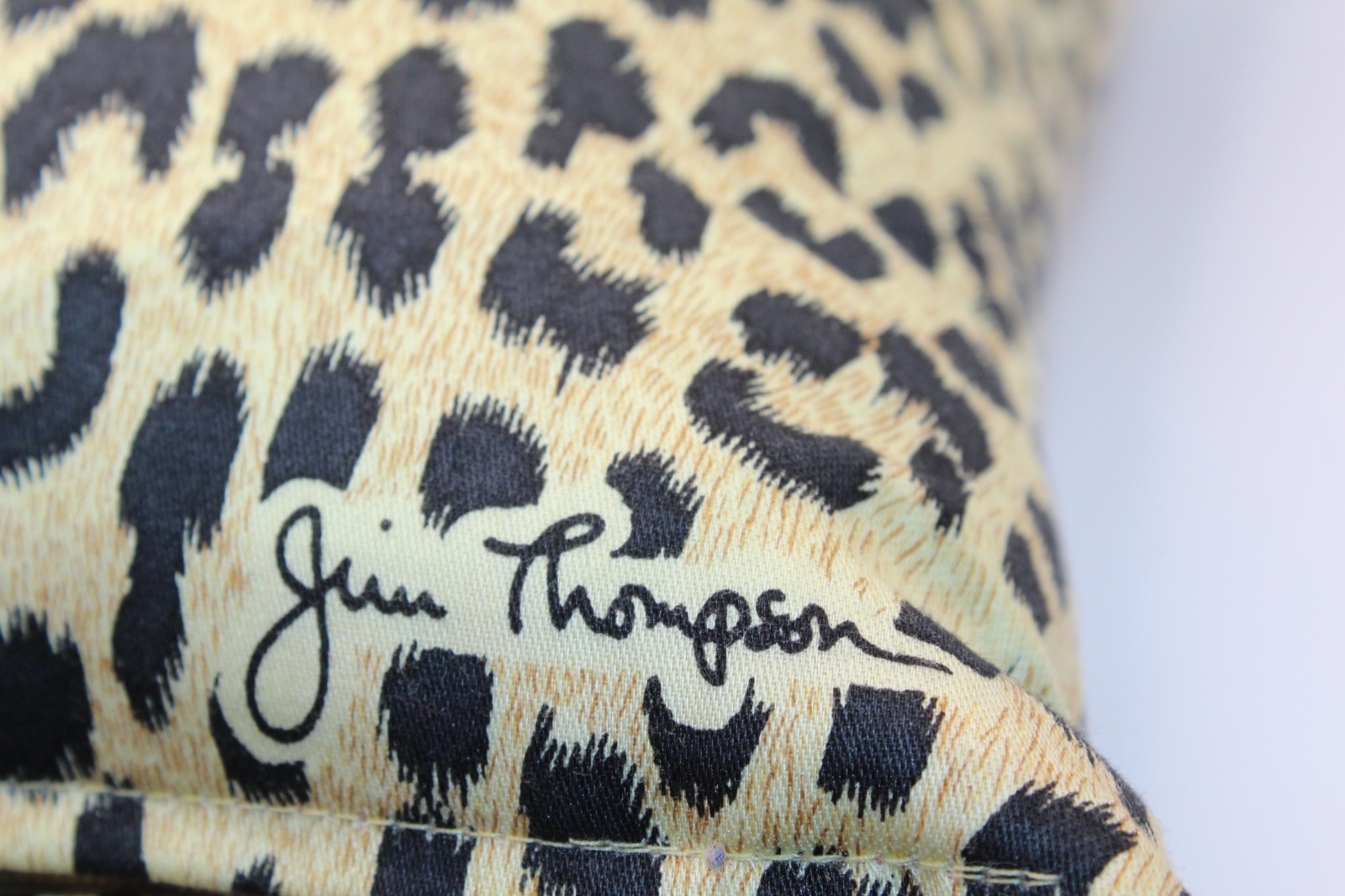 Jim Thompson Thailand Tiger & Elephant Pillow Case w/ Pilllow Thai Silk 13x13