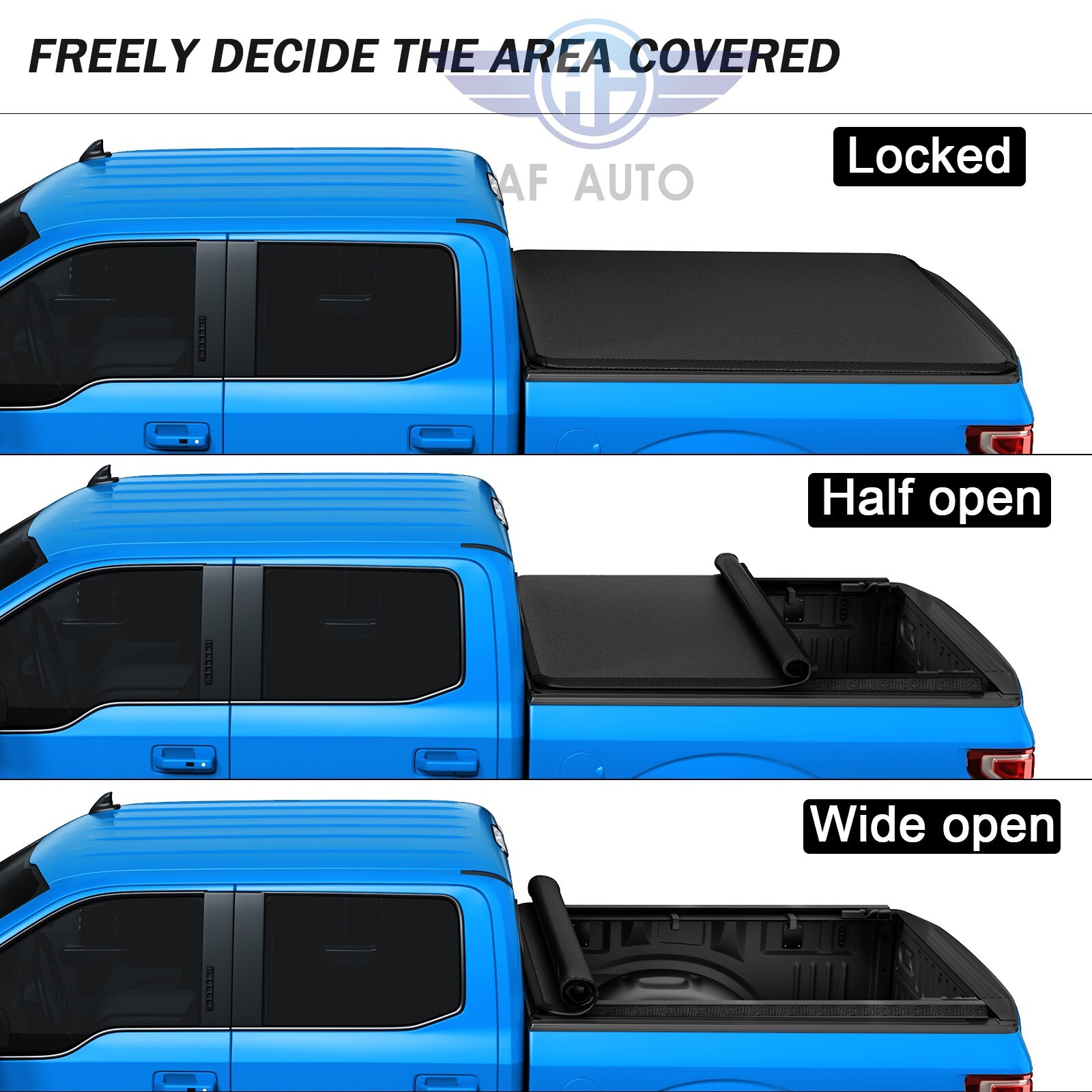 FOR 09-24 DODGE RAM 1500 2500 3500 6.5FT BED SOFT VINYL ROLL-UP TONNEAU COVER