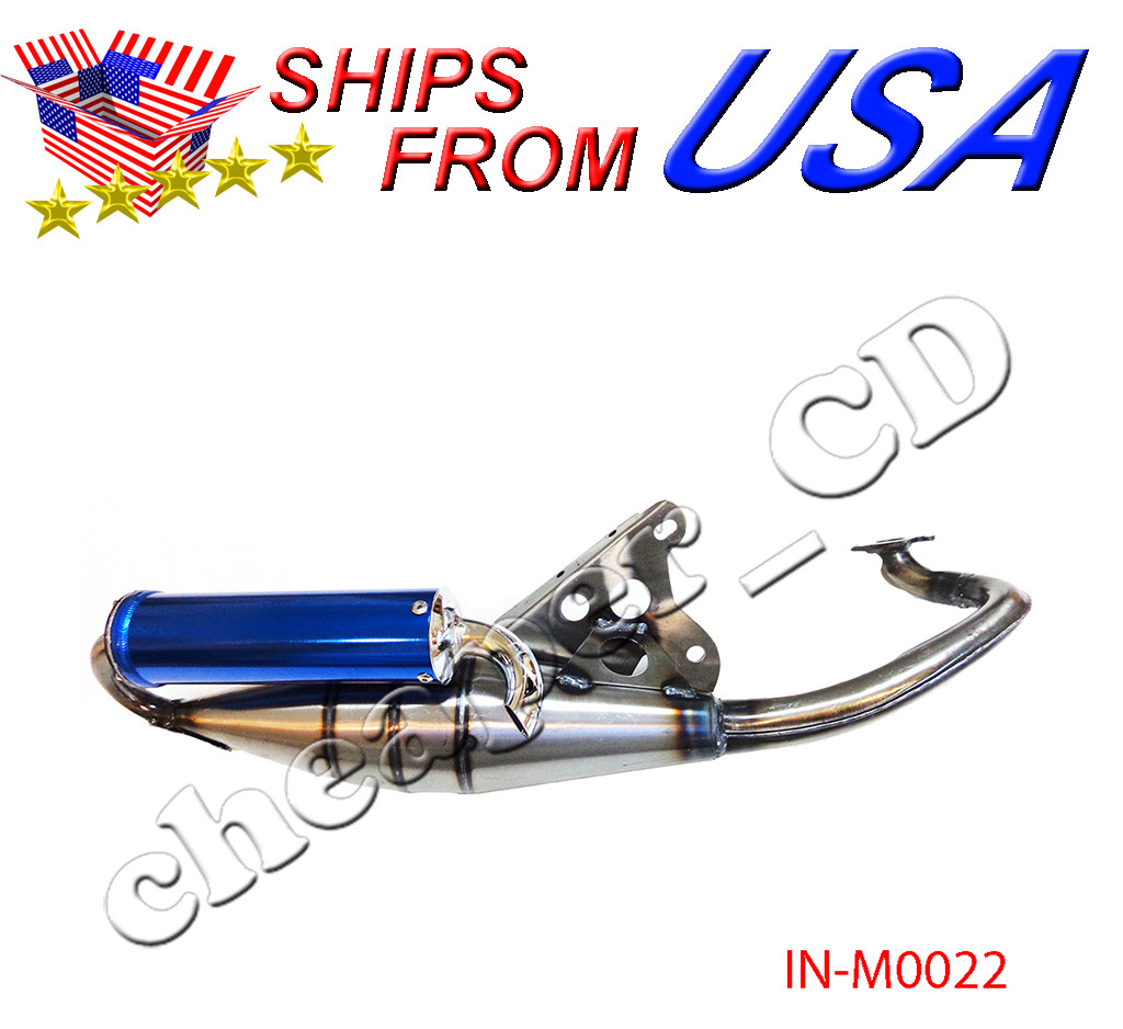 Jog Scooter Performance Muffler Exhaust Pipe 50cc 1E40QMB 1PE40QMB Blue
