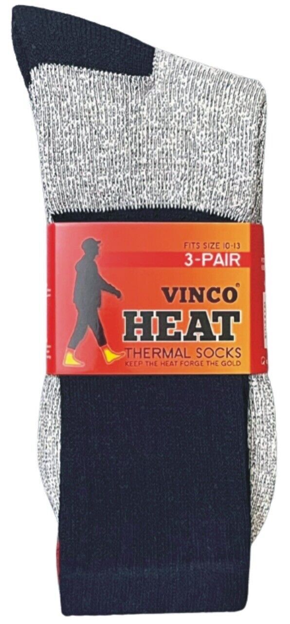 3-12 Pairs Mens Heated Thermal Crew Socks Heavy Duty Winter Warm Work Boots 9-13