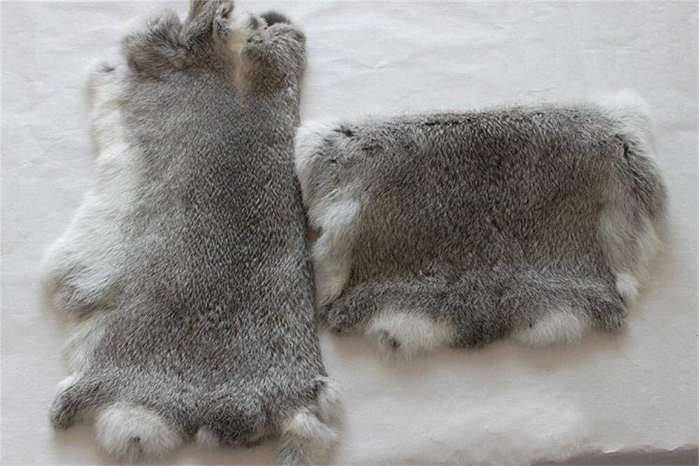 High Quality Soft Natural Gray Rabbit Skin Pelt Real Fur Craft Decro 8-14'' US