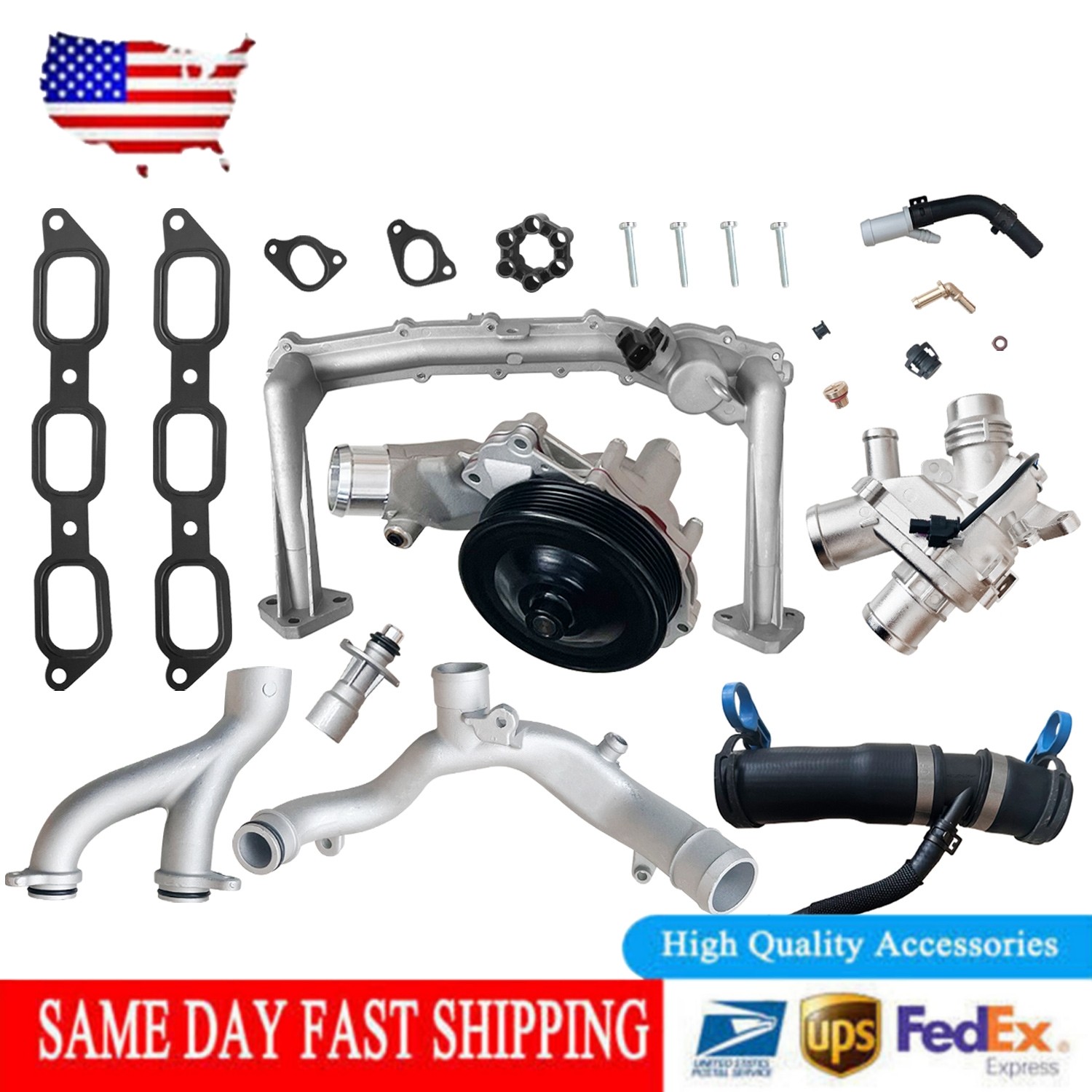 1 Set Cooling System Kit 3.0L V6 Supercharged Engine For Jaguar Land Rover New